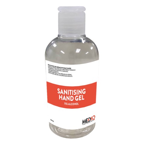 MEDIQ HAND SANITISER GEL 75% ALCOHOL 250ML